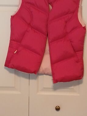 Pink Puffer Vest -Reversable Sleeveless Quilted Jacket